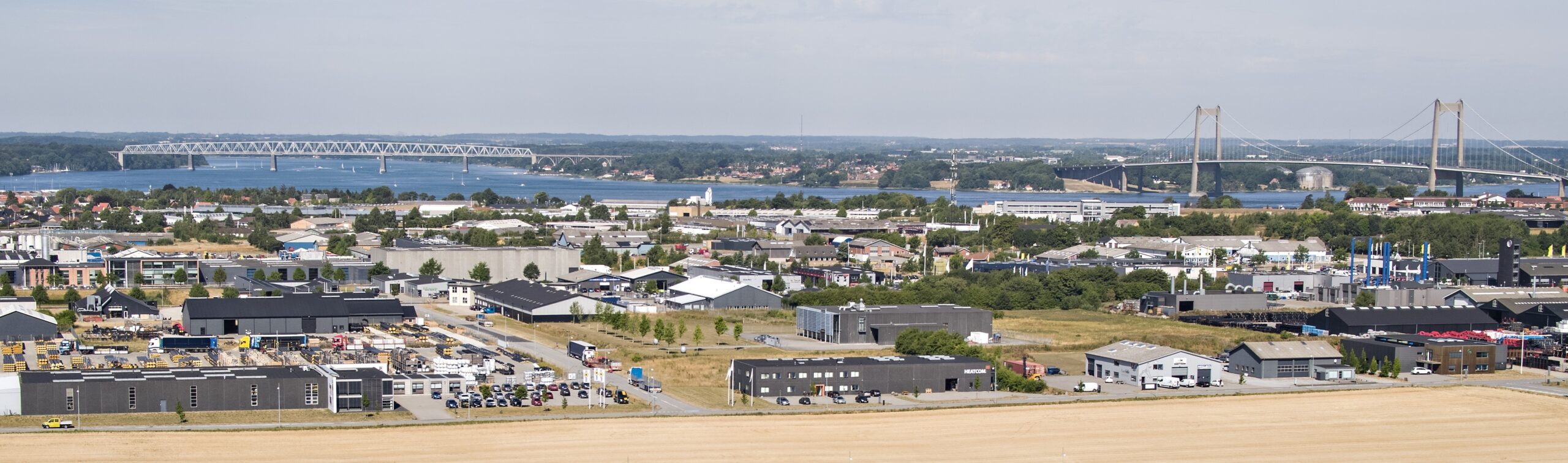 Luftfoto over erhvervområde i Middelfart